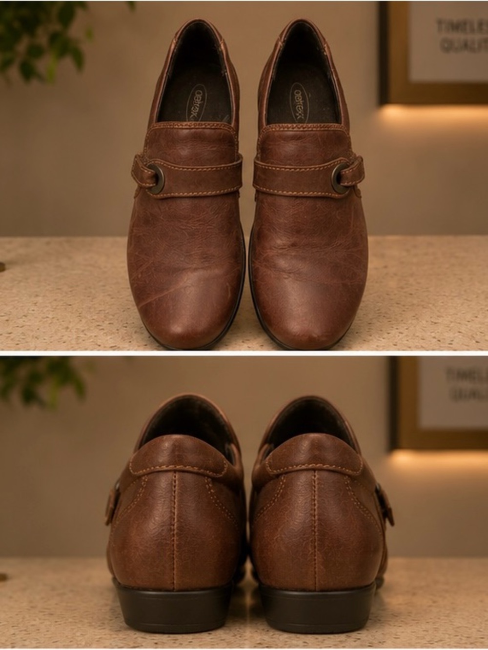Aetrex Brown Slip-On Leather Loafers